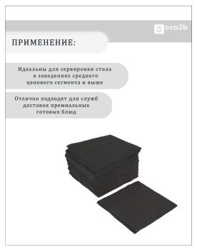 Бумажные салфетки 2-слойные 24х24 250шт черные