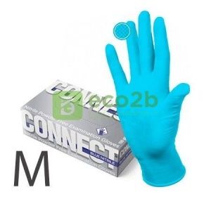 Перчатки CONNECT PULIN нитриловые M голубые текстурные 100шт/50пар