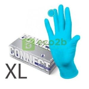 Перчатки CONNECT PULIN нитриловые XL голубые текстурные 100шт/50пар